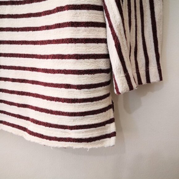 Free People Come On Over White Burgundy Striped Tunic Dress Size Small - Picture 5 of 7